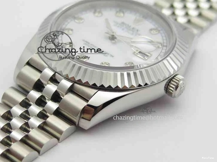 MiroTime 0514 EasyCare DateJust II 41mm BP Maker Best Edition White MOP Diamonds Dial On New Version Jubilee Bracelet A 3625